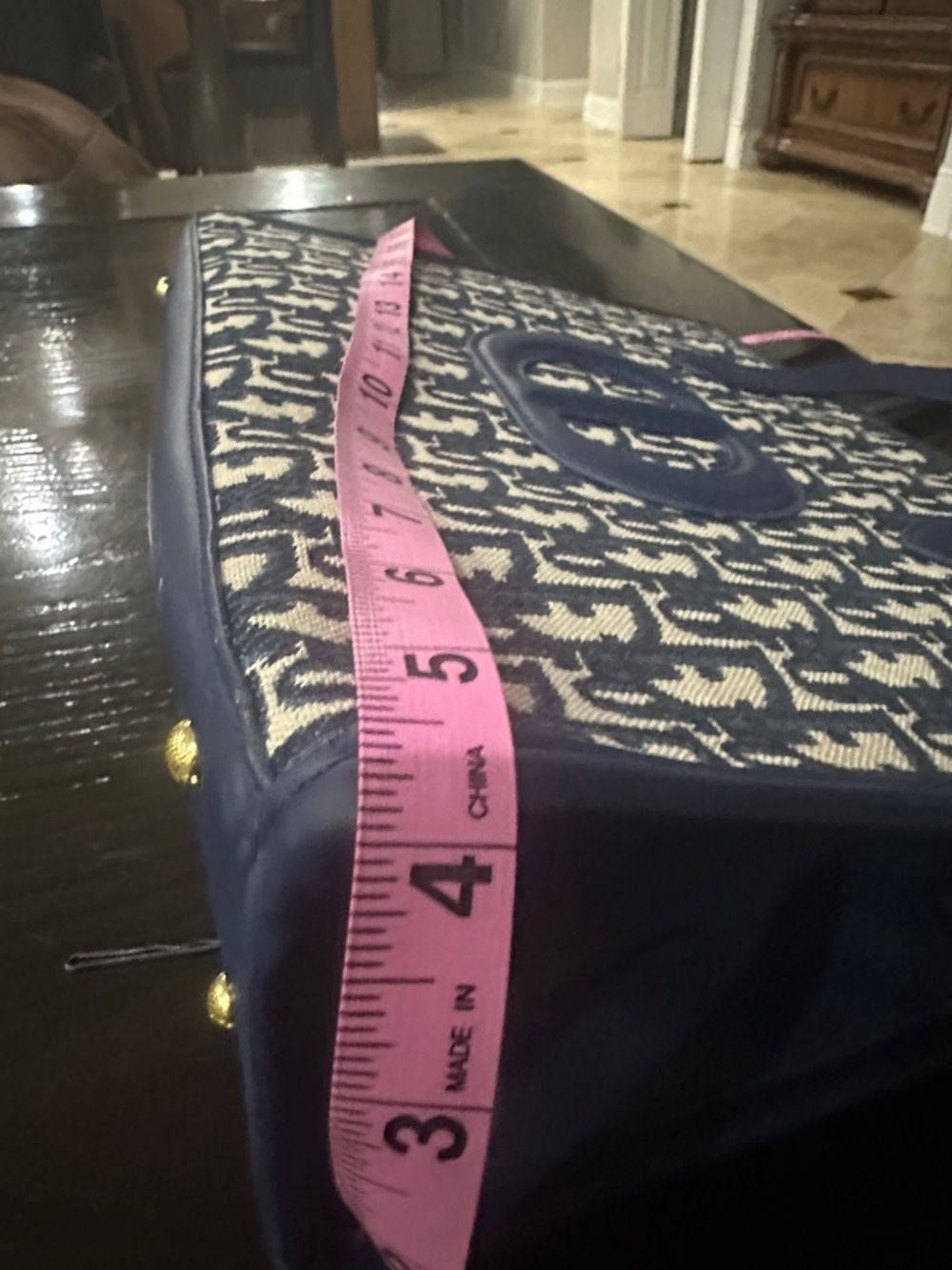 ‼️WOW‼️CD La FEMME TOTE Bag Navy and Cream Oblique Canvas Tote‼️ - Picture 8 of 10